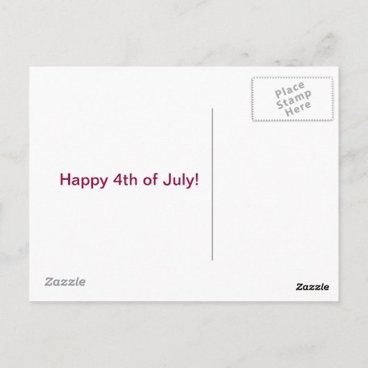 Onafhankelijkheidsdag 4 juli briefkaart (Achterkant)