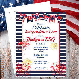 Onafhankelijkheidsdag 4 juli Bunting Backyard BBQ  Briefkaart