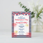 Onafhankelijkheidsdag 4 juli Bunting Backyard BBQ Briefkaart (Staand voorkant)