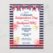 Onafhankelijkheidsdag 4 juli Bunting Backyard BBQ Briefkaart (Voorkant)