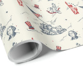 Onafhankelijkheidsdag 4 juli cadeaupapier (Rol Hoek)