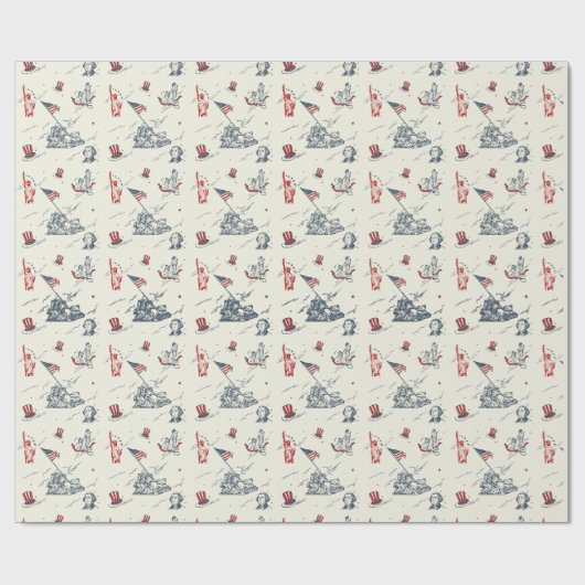 Onafhankelijkheidsdag 4 juli cadeaupapier (Vlak)
