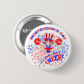 Onafhankelijkheidsdag, 4 juli, Cheer, Button Badge (Voorkant /achterkant)
