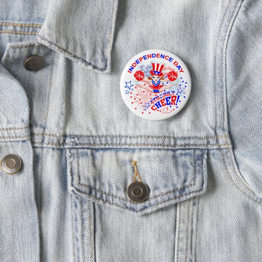 Onafhankelijkheidsdag, 4 juli, Cheer, Button Badge (In situ)