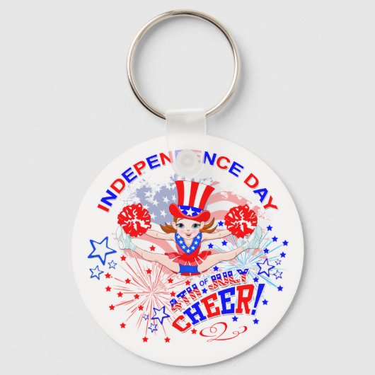Onafhankelijkheidsdag, 4 juli, Cheer key ring Sleutelhanger (Voorkant)