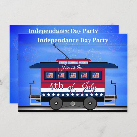 Onafhankelijkheidsdag 4 juli Feest BBQ Vuurwerk Kaart (Voorkant / Achterkant)