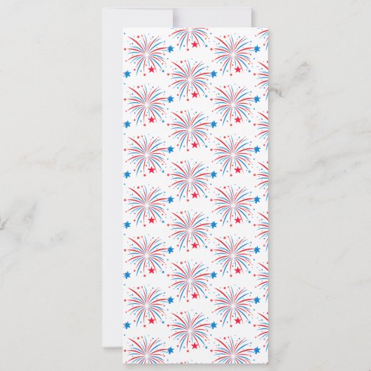 Onafhankelijkheidsdag 4 juli feest vuurwerk kaart (Achterkant)