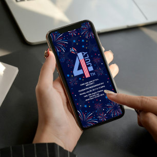 Onafhankelijkheidsdag 4 juli feest vuurwerk kaart