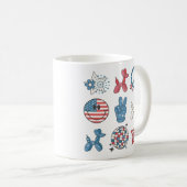 Onafhankelijkheidsdag 4 juli Groovy Koffiemok (Voorkant rechts)