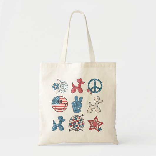 Onafhankelijkheidsdag 4 juli Groovy Tote Bag (Voorkant)