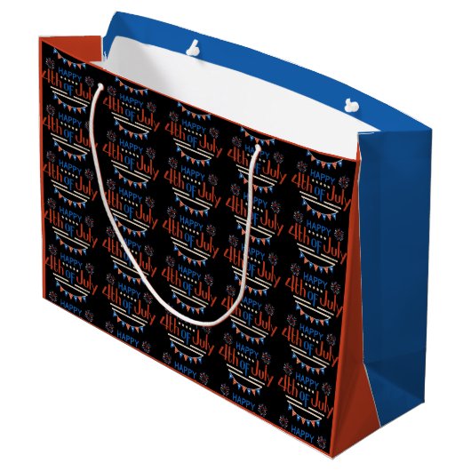 Onafhankelijkheidsdag 4 juli grote cadeautas (Achterkant Gekanteld)