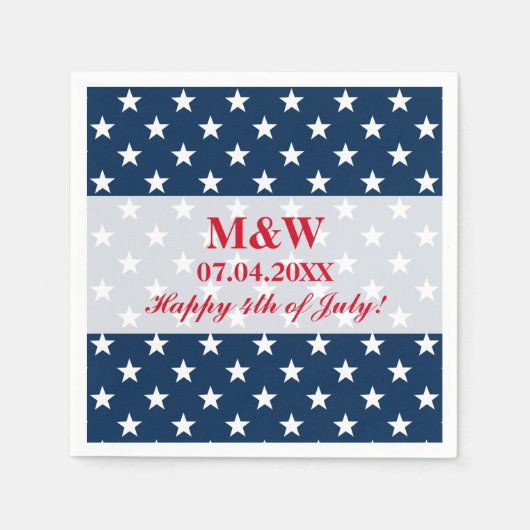 Onafhankelijkheidsdag 4 juli huwelijksfeest servet (Voorkant)