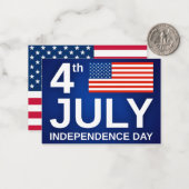 Onafhankelijkheidsdag 4 juli Kaart Patriottische V Notitiekaartje (Voorkant / Achterkant in situ)