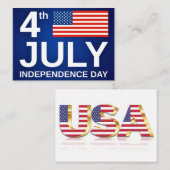 Onafhankelijkheidsdag 4 juli Kaart VS Vlag Notitiekaartje (Voorkant / Achterkant)