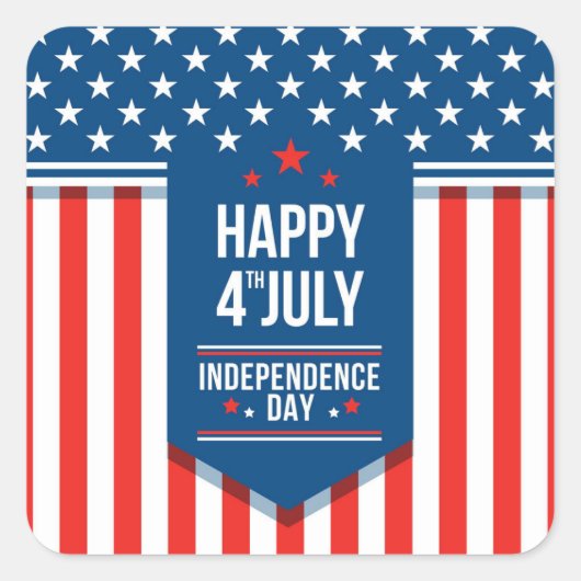 Onafhankelijkheidsdag 4 juli Klassieke Sticker (Voorkant)