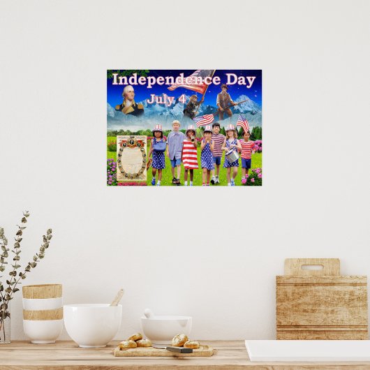 Onafhankelijkheidsdag 4 juli op 4 juli poster (Keuken)