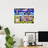 Onafhankelijkheidsdag 4 juli op 4 juli poster (Thuiskantoor)