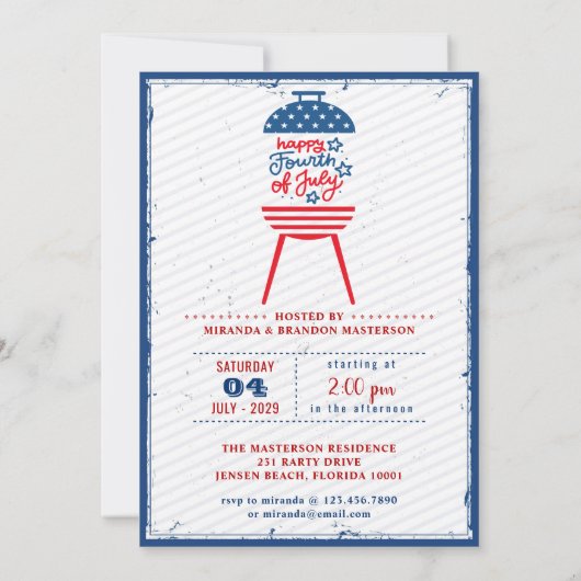 Onafhankelijkheidsdag 4 juli Partij Kaart (Achterkant)