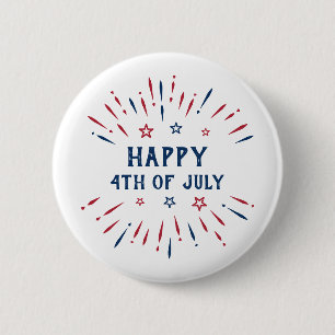 Onafhankelijkheidsdag 4 juli Patriottisch Amerikaa Ronde Button 5,7 Cm