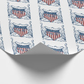 Onafhankelijkheidsdag 4 juli  Schild w/Stars Cadeaupapier (Hoek)