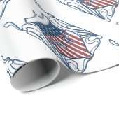 Onafhankelijkheidsdag 4 juli  Schild w/Stars Cadeaupapier (Rol Hoek)