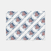 Onafhankelijkheidsdag 4 juli Schild w/Stars Fleece Deken (Voorkant (Horizontaal))