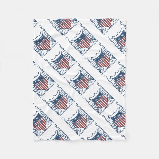Onafhankelijkheidsdag 4 juli Schild w/Stars Fleece Deken (Voorkant)