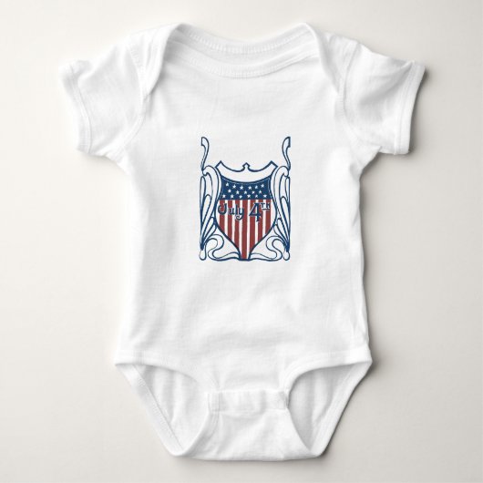 Onafhankelijkheidsdag 4 juli Schild w/Stars Romper (Voorkant)
