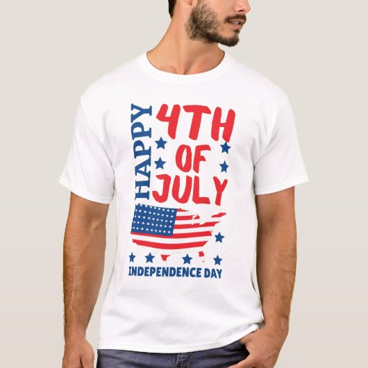ONAFHANKELIJKHEIDSDAG 4 JULI T-SHIRT (Voorkant)