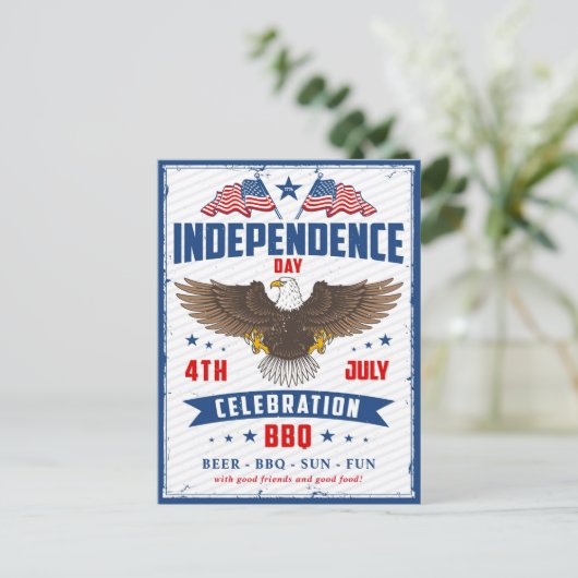 onafhankelijkheidsdag 4 juli uitnodiging (Staand voorkant)