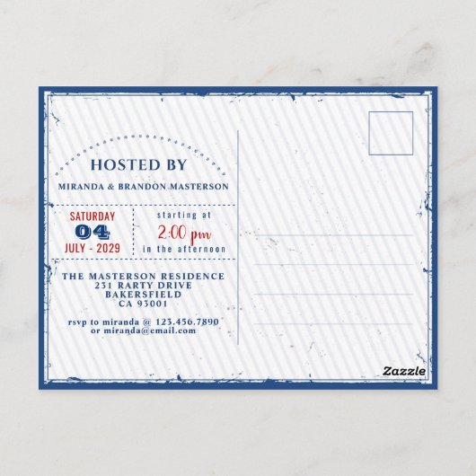  onafhankelijkheidsdag 4 juli uitnodiging (Achterkant)