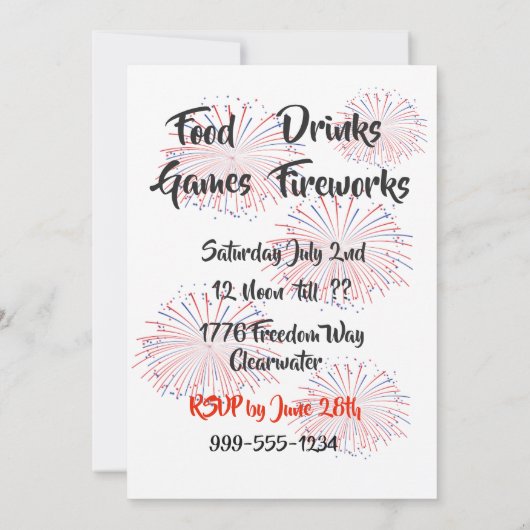 Onafhankelijkheidsdag 4 juli Uitnodiging Dachshund (Achterkant)