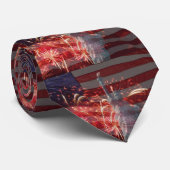 Onafhankelijkheidsdag 4 juli Vuurwerk Stropdas (Opgerold)