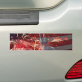 Onafhankelijkheidsdag - 4 juli vuurwerk & vlag bumpersticker (Op auto)