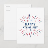 Onafhankelijkheidsdag 4e juli Patriottisch-Amerika Feestdagenkaart (Voorkant / Achterkant)