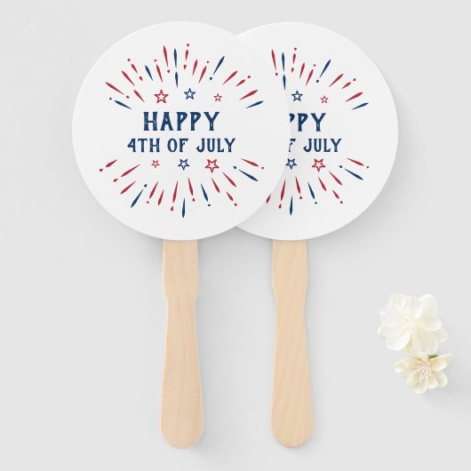 Onafhankelijkheidsdag 4e juli Patriottisch-Amerika Handwaaier (Voorkant en achterkant)