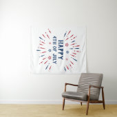 Onafhankelijkheidsdag 4e juli Patriottisch-Amerika Wandkleed (In Situ (horizontaal))