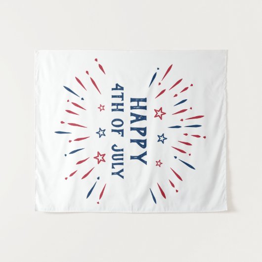 Onafhankelijkheidsdag 4e juli Patriottisch-Amerika Wandkleed (Voorkant (horizontaal))