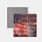 Onafhankelijkheidsdag 4e juli vuurwerk magneet (Voorkant / Achterkant)