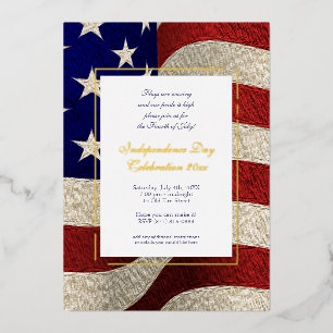 Onafhankelijkheidsdag 4e van Amerikaanse vlag Foli Folie Uitnodiging