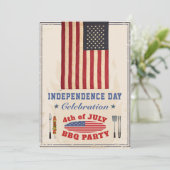  Onafhankelijkheidsdag 4e van JULY BBQ Kaart (Staand voorkant)