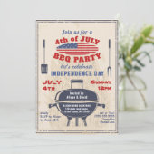 Onafhankelijkheidsdag 4e van JULY BBQ Kaart (Staand voorkant)