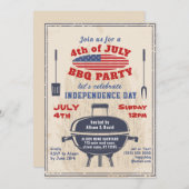  Onafhankelijkheidsdag 4e van JULY BBQ Kaart (Voorkant / Achterkant)