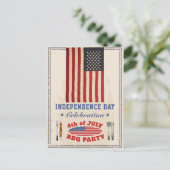 Onafhankelijkheidsdag 4e van JULY BBQ Uitnodiging Briefkaart (Staand voorkant)
