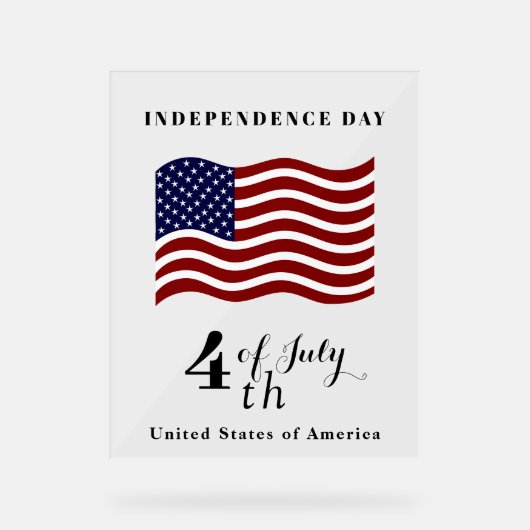 Onafhankelijkheidsdag Acryl Teken – USA Pride Acryl Bord (Voorkant)