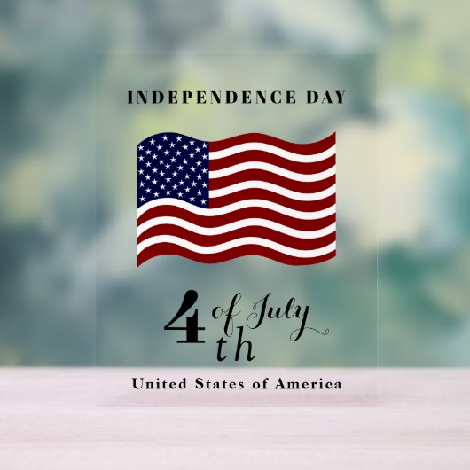 Onafhankelijkheidsdag Acryl Teken – USA Pride Acryl Bord (Neutraal)