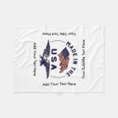 Onafhankelijkheidsdag adelaar en vlag fleece deken (Voorkant (Horizontaal))