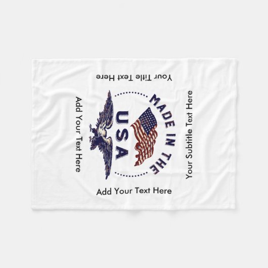 Onafhankelijkheidsdag adelaar en vlag fleece deken (Voorkant (Horizontaal))