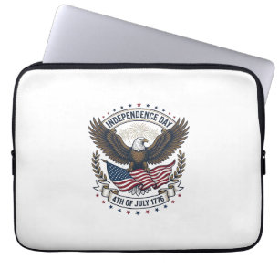 Onafhankelijkheidsdag Adelaar Vlag Vintage Shirt O Laptop Sleeve