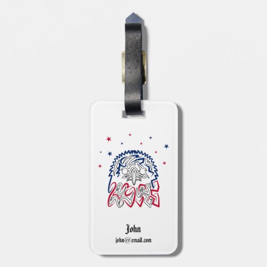 Onafhankelijkheidsdag Amerikaanse adelaar Bagagelabel (Achterkant verticaal)